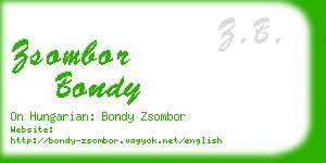zsombor bondy business card